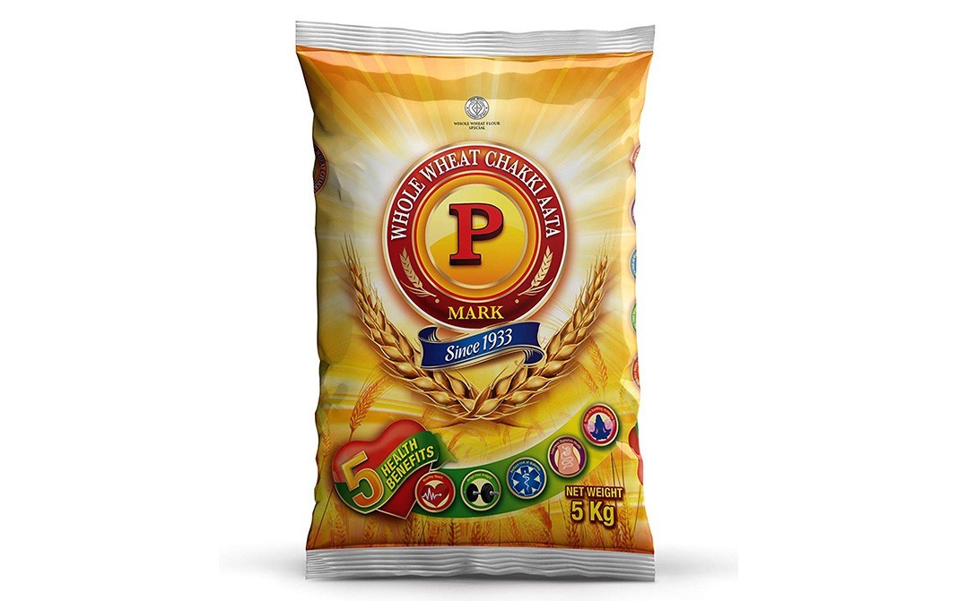 P Mark Whole Wheat Chakki Aata    Pack  5 kilogram